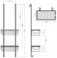 Roltechnik závěsná polička Shelf Uni dvojitá, chrom   8000279
